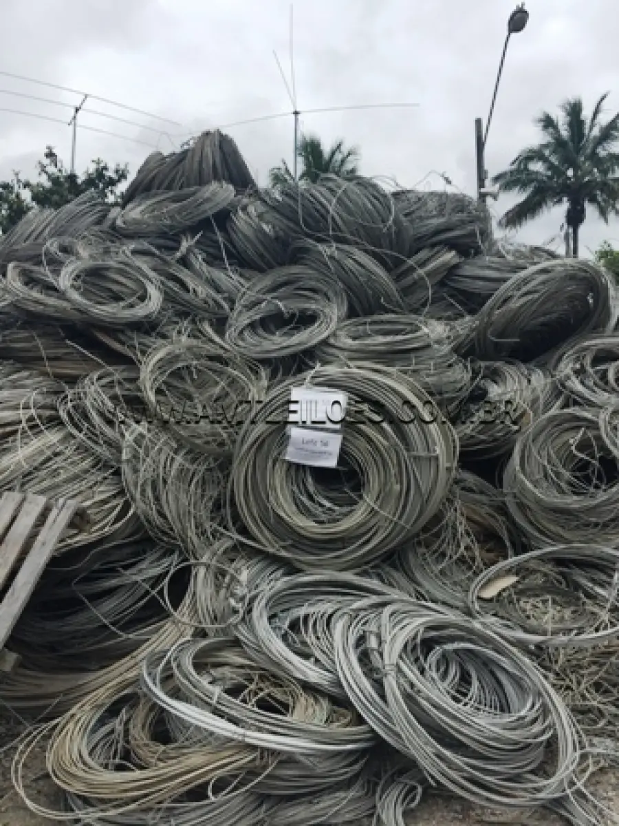 LOTE 055 - 18.750 KG DE SUCATAS DE CABOS DE ALUMÍNIO CA (SEM ALMA AÇO), MATL. 190, LOTE COTA PRINCIPAL, VALOR P/KG R$ 5,12, CLASSE II B, LOCAL P/ RETIRADA 2000