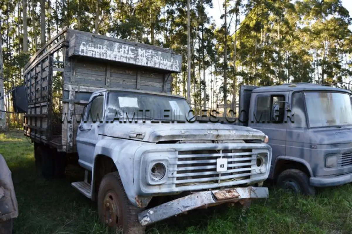 LOTE 003 - MARCA/MODELO:  CAMINHÃO FORD/F600, F600, 07 Ton, 4 x 2 ANO: 1973 CHASSI: LA7CNG19527 MOTOR: Perkins 6 Cil. nº 1357BD6287