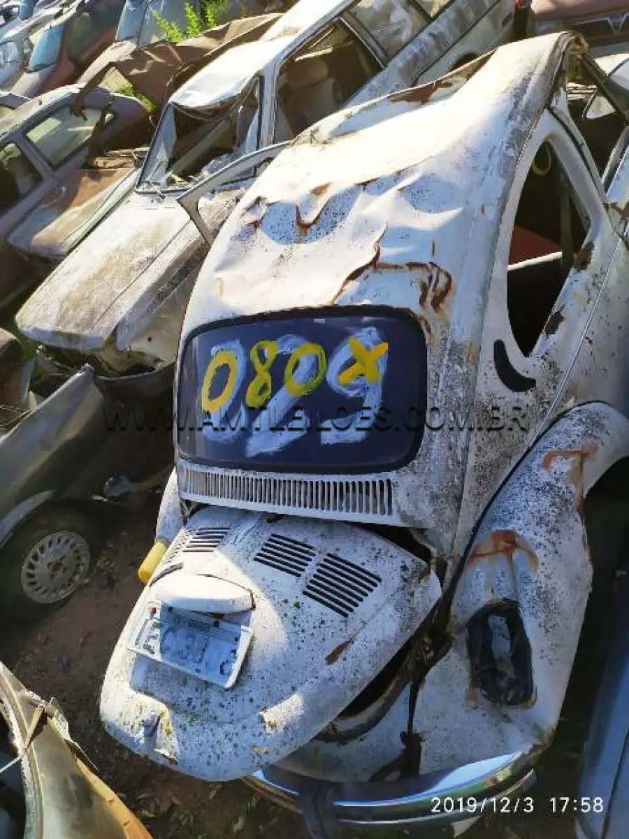 LOTE 080 - SUCATAS: VW/GOL CL (+), ANO: 1989/1989, PLACA: IIA1124; IMP/RENAULT CLIO RT, ANO: 1997/1997, PLACA: IGR5069; VW/FUSCA 1300 (+), ANO: 1978/1978, PLACA: IEC3808; GM/CHEVETTE, ANO: 1977/1977, PLACA: IBS7021