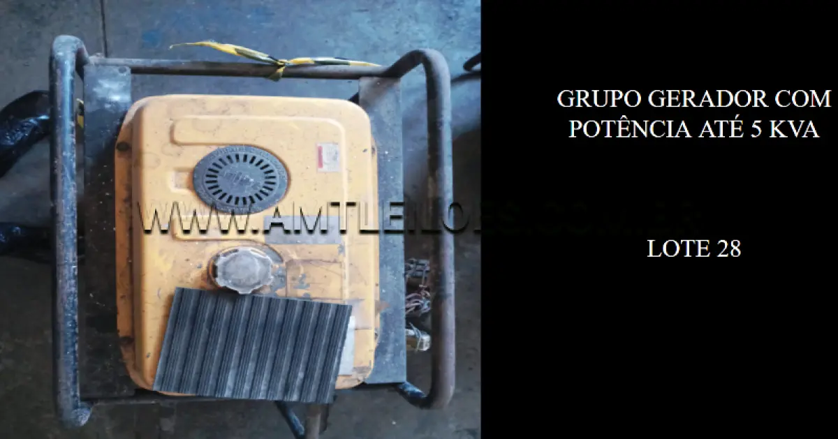 LOTE 028 - GRUPO GERADOR COM POTÊNCIA ATÉ 5 KVA