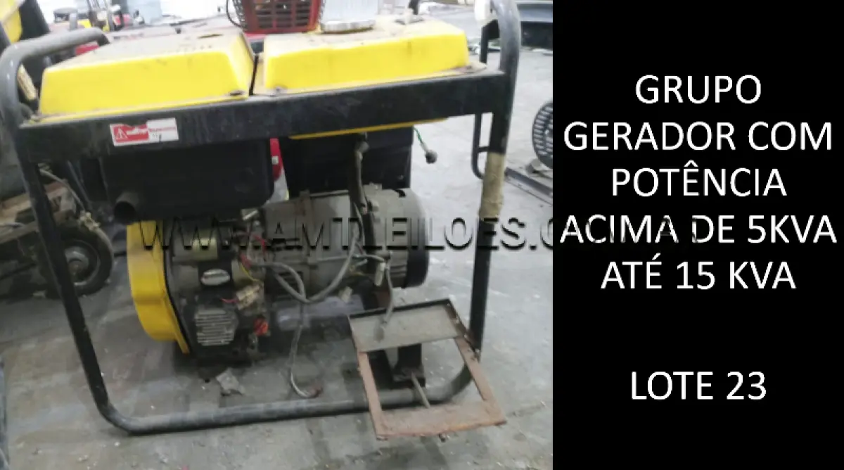 LOTE 023 - GRUPO GERADOR COM POTÊNCIA ACIMA DE 5 KVA ATÉ 15 KVA