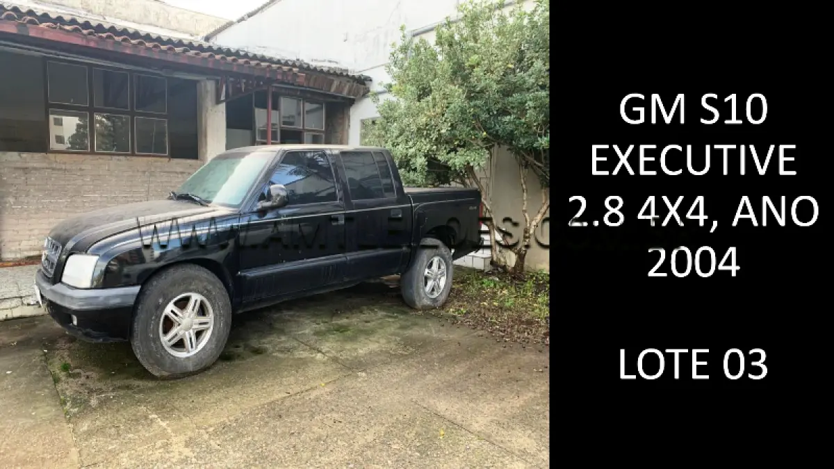 LOTE 003 - MARCA/MODELO: GM/ S10 EXECUTIVE 2.8 4X4 ANO: 2004, MARCA/MODELO: VW/KOMBI 1.4 ANO: 2009.