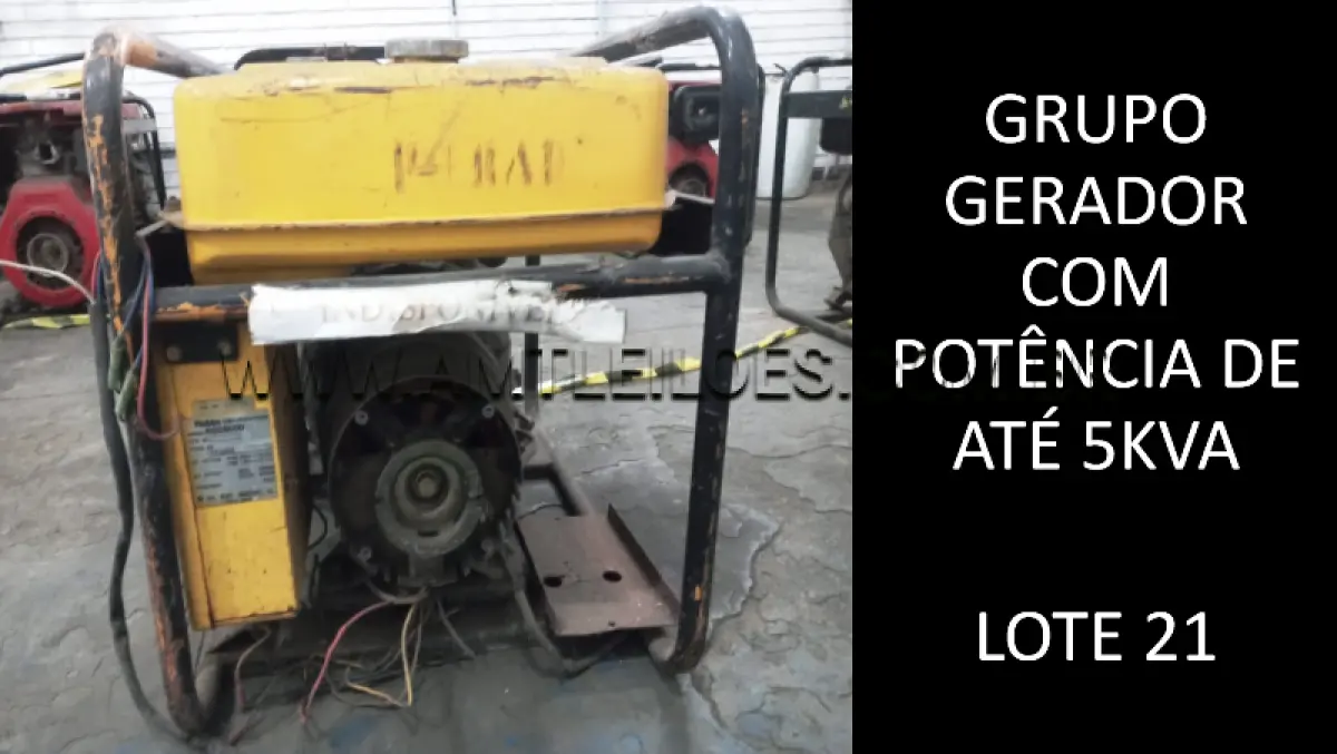 LOTE 021 - GRUPO GERADOR COM POTÊNCIA DE ATÉ 5 KVA