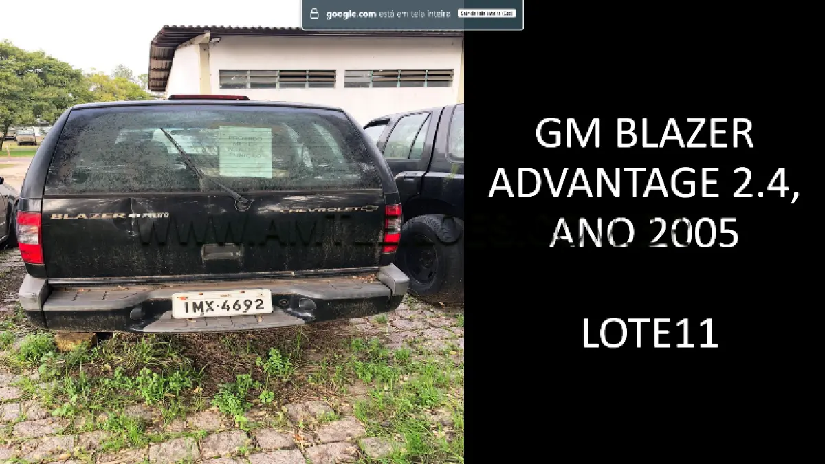 LOTE 011 - MARCA/MODELO: GM BLAZER ADVANTAGE 2.4, ANO: 2005.