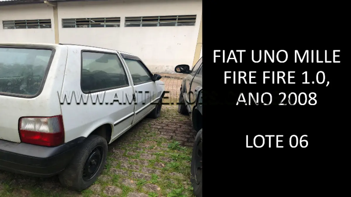 LOTE 006 - MARCA/MODELO: FIAT UNO MILLE FIRE FIRE 1.0, ANO: 2008
