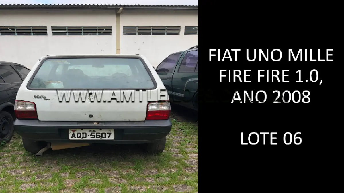 LOTE 006 - MARCA/MODELO: FIAT UNO MILLE FIRE FIRE 1.0, ANO: 2008