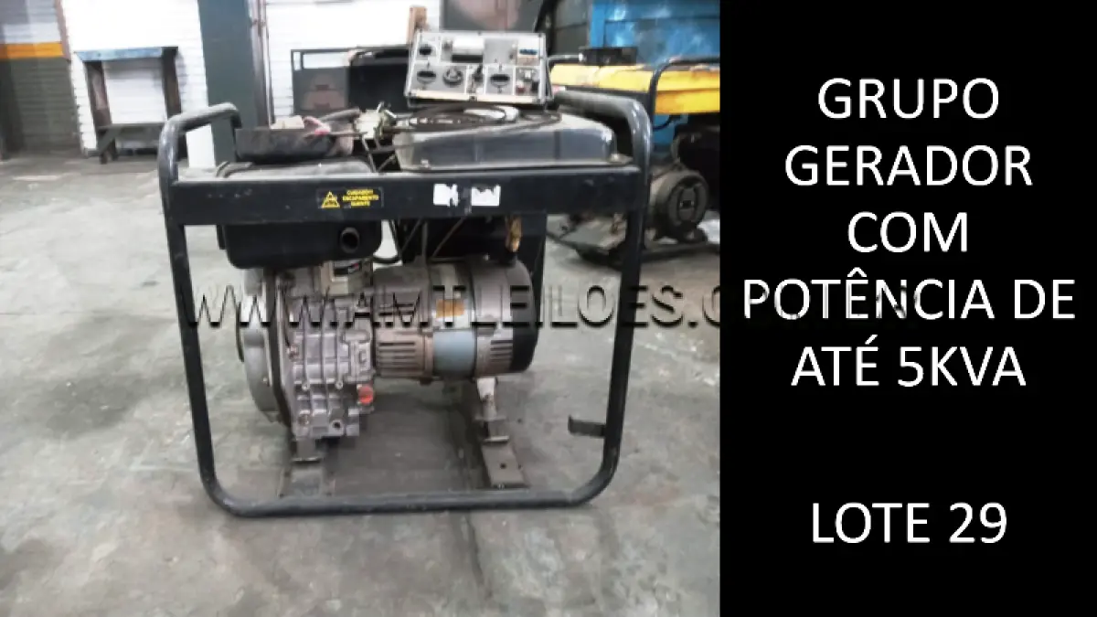LOTE 029 - GRUPO GERADOR COM POTÊNCIA ATÉ 5 KVA
