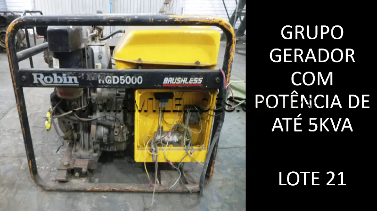 LOTE 021 - GRUPO GERADOR COM POTÊNCIA DE ATÉ 5 KVA