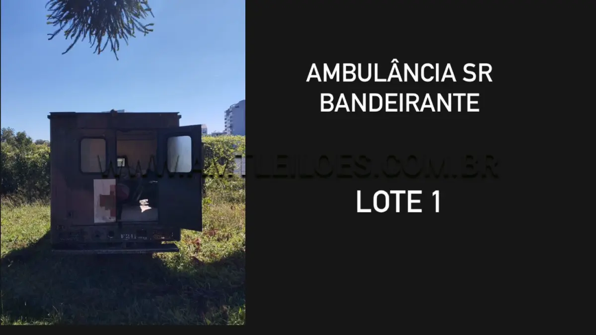 LOTE 001 - MARCA/MODELO: AMBULÂNCIA TOYOTA SR BANDEIRANTE BJ55LPBL 1T 4X4, ANO: 1998