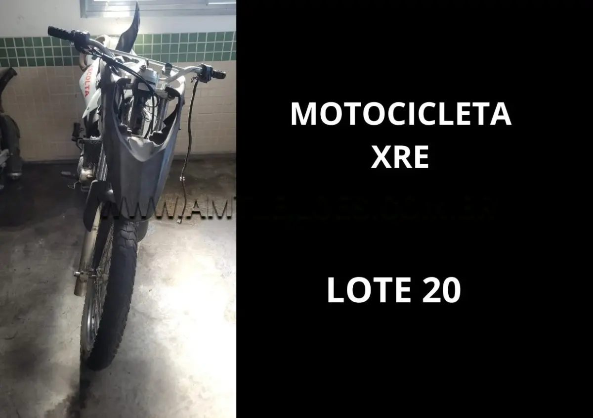 LOTE 020 - MARCA/MODELO: VIATURA MOTOCICLETA POLICIAL HONDA / XRE 300 TRAIL 01PSG 2X1,  ANO: 2010.