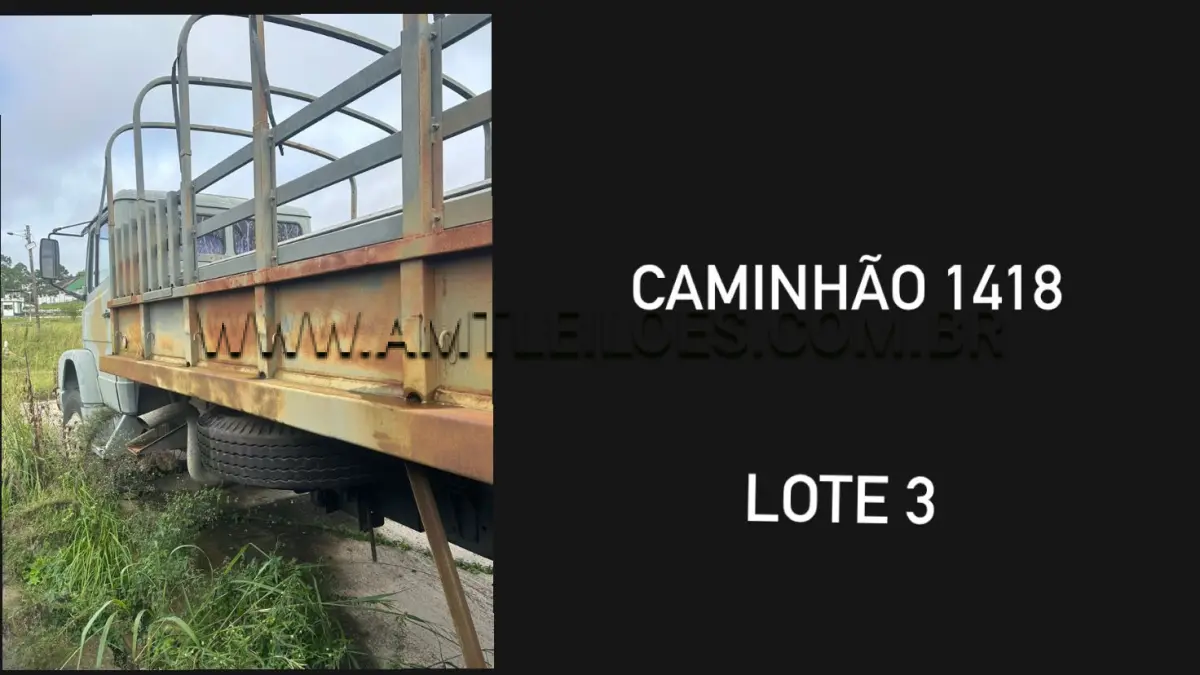 LOTE 003 - MARCA/MODELO: VIATURA MERCEDES - BENZ / CAMINHÃO EMP GE LA1418/51 5T 4X4, ANO:1998.