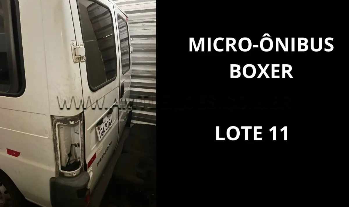 LOTE 011 - MARCA/MODELO: MICRO-ÔNIBUS EMP GE PEUGEOT / BOXER 2.3 330M 16PSG 4X2, ANO:  2007.