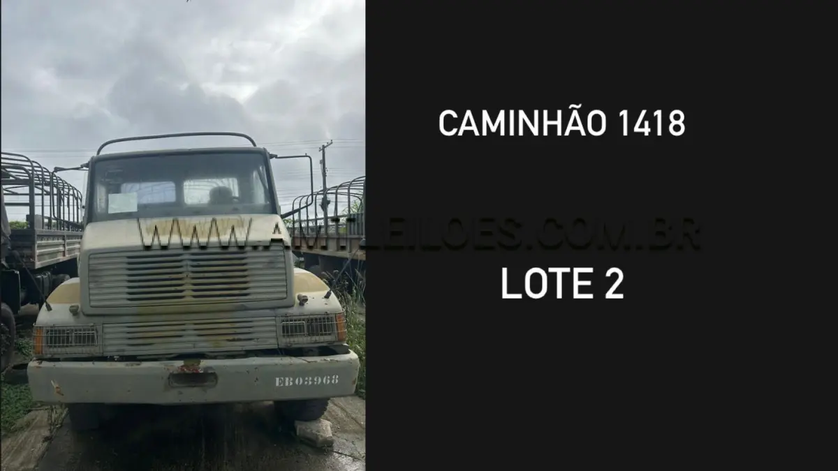 LOTE 002 - MARCA/MODELO: VIATURA CAMINHÃO EMP GE LA1418/51 5T 4X4 MERCEDES - BENZ, ANO:1998