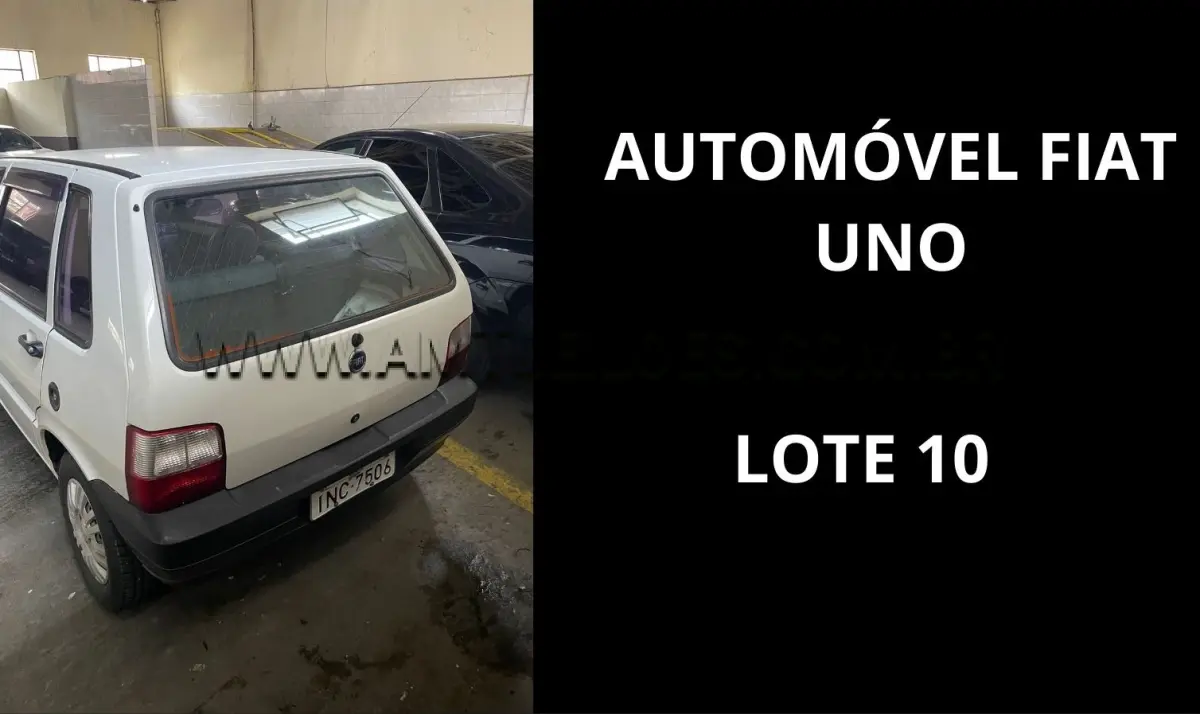LOTE 010 - MARCA/MODELO: AUTOMÓVEL EMP GE FIAT / UNO MILLE ECONOMY 05PSG 4X2, ANO: 2006.