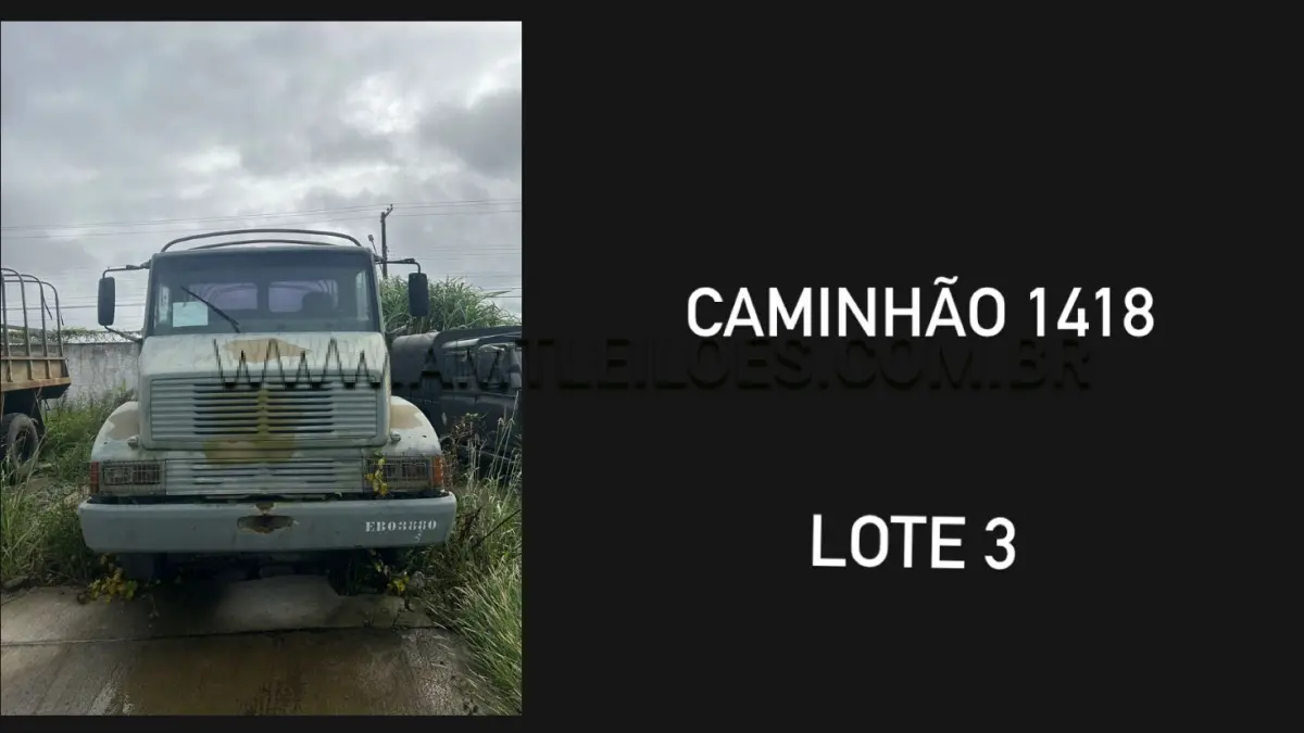 LOTE 003 - MARCA/MODELO: VIATURA MERCEDES - BENZ / CAMINHÃO EMP GE LA1418/51 5T 4X4, ANO:1998.