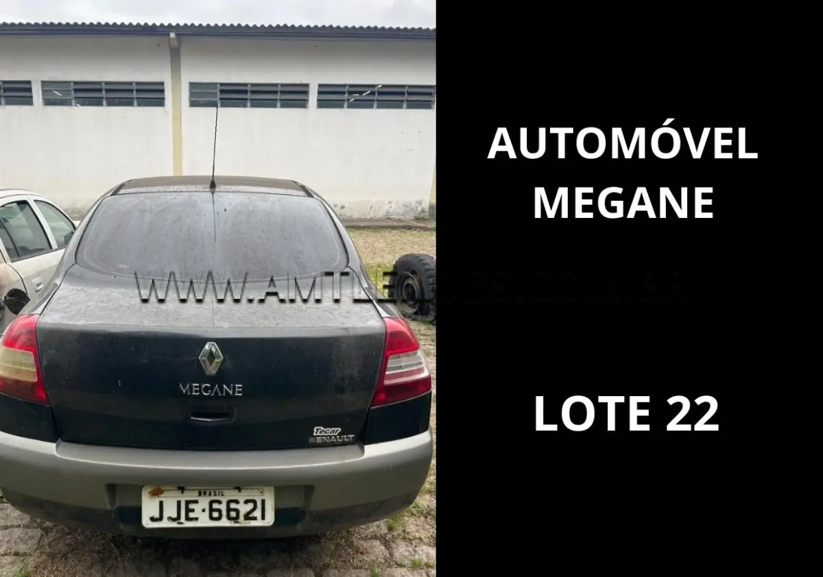 LOTE 022 - MARCA/MODELO: AUTOMÓVEL EMP GE RENAULT / MEGANE SEDAN 2.0 DYN 05PSG 4X2, ANO: 2007.