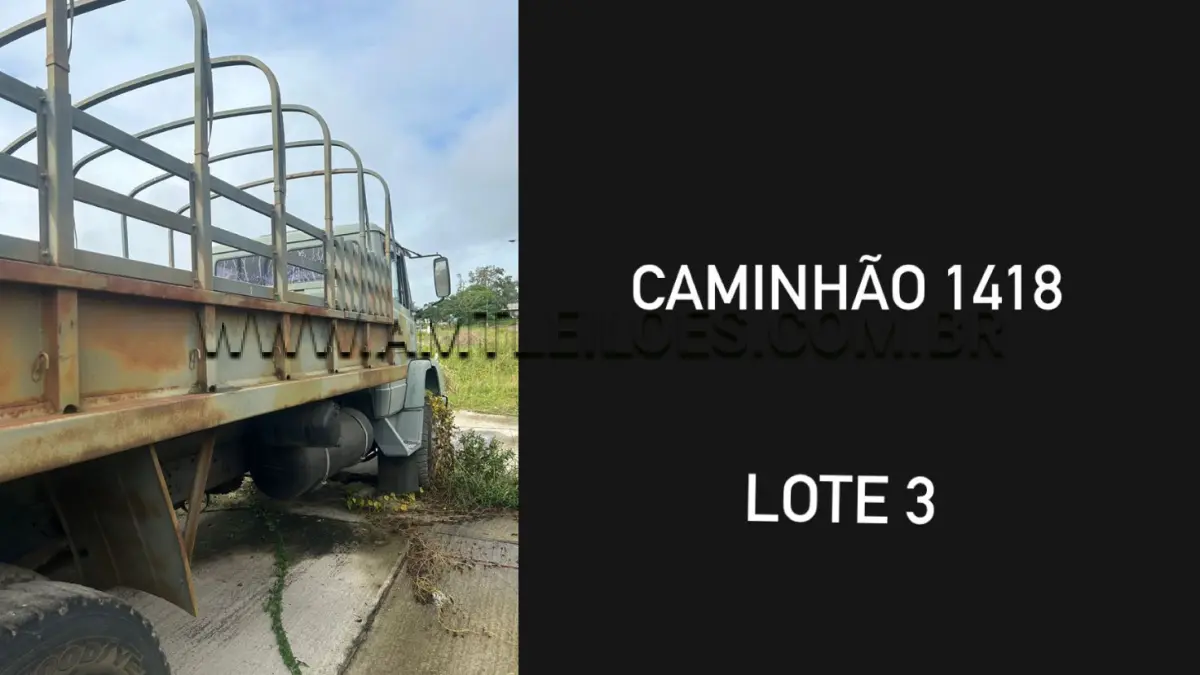 LOTE 003 - MARCA/MODELO: VIATURA MERCEDES - BENZ / CAMINHÃO EMP GE LA1418/51 5T 4X4, ANO:1998.