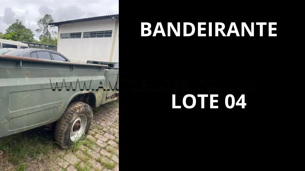 LOTE 004 - MARCA/MODELO: AMBULÂNCIA TOYOTA SR BANDEIRANTE BJ55LPBL 1T 4X4, ANO: 1998; MARCA/MODELO: SUCATA VIATURA CAMIONETA CABINE DUPLA TOYOTA BANDEIRANTE /BJ55LP2BL 1T 4X4, ANO: 1998.
