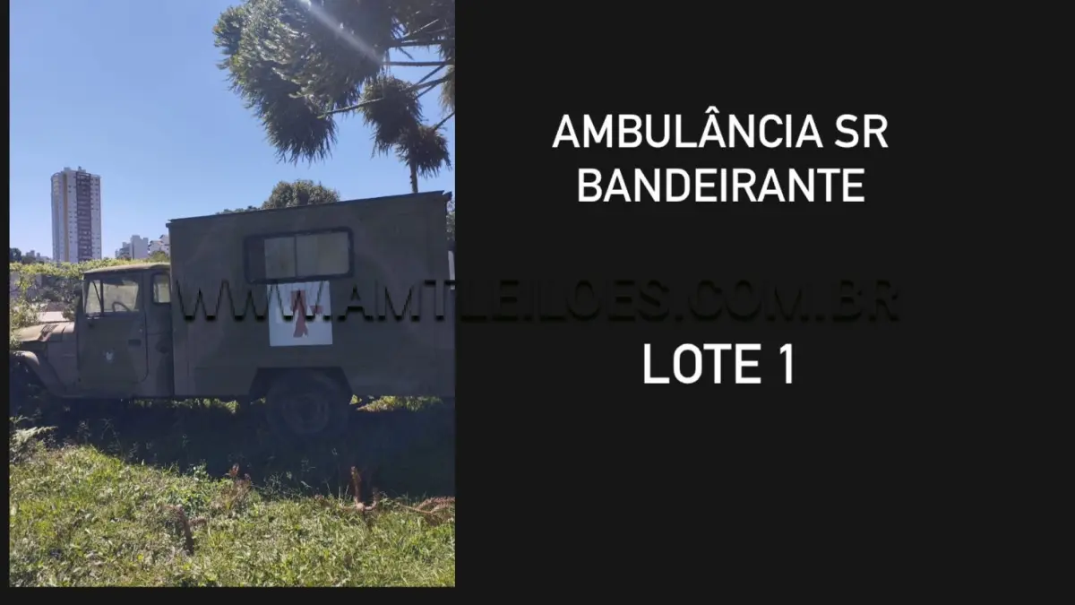 LOTE 001 - MARCA/MODELO: AMBULÂNCIA TOYOTA SR BANDEIRANTE BJ55LPBL 1T 4X4, ANO: 1998
