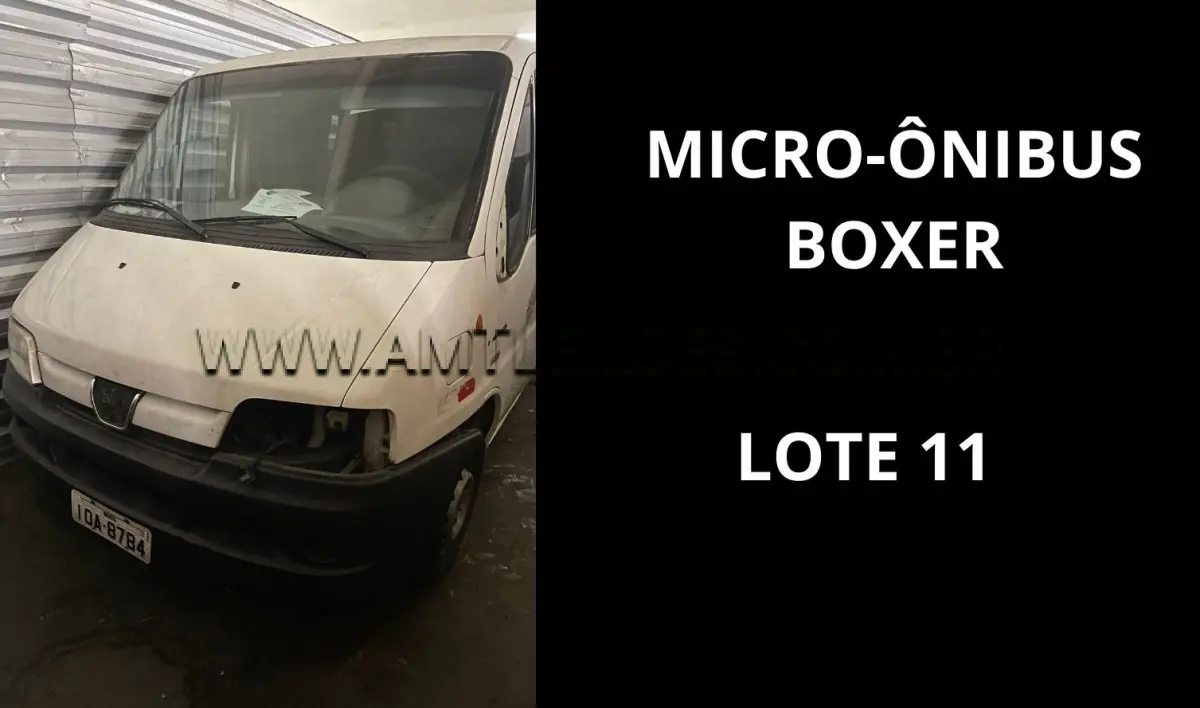 LOTE 011 - MARCA/MODELO: MICRO-ÔNIBUS EMP GE PEUGEOT / BOXER 2.3 330M 16PSG 4X2, ANO:  2007.