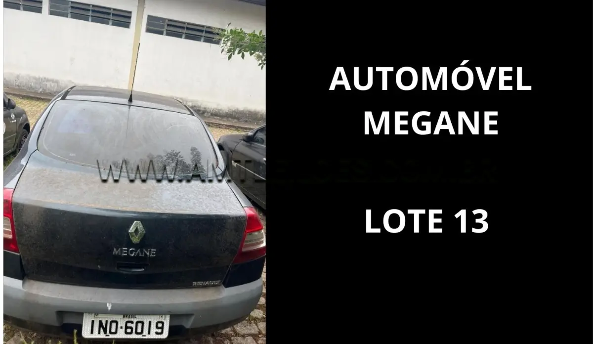 LOTE 013 - MARCA/MODELO: AUTOMÓVEL REPRES RENAULT / MEGANE SEDAN 2.0 EXPR 05PSG 4X2, ANO: 2006.