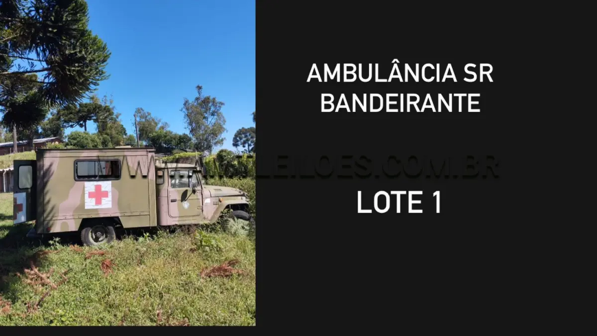 LOTE 001 - MARCA/MODELO: AMBULÂNCIA TOYOTA SR BANDEIRANTE BJ55LPBL 1T 4X4, ANO: 1998