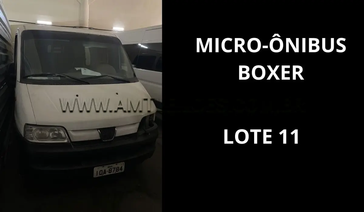 LOTE 011 - MARCA/MODELO: MICRO-ÔNIBUS EMP GE PEUGEOT / BOXER 2.3 330M 16PSG 4X2, ANO:  2007.