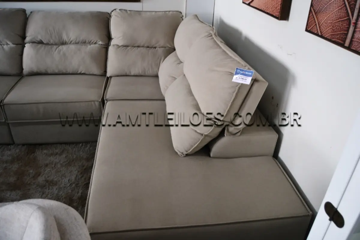 LOTE 003 - 01 CONJUNTO SOFÁ EM CURVA DALA TBF ESTOFADOS EM TECIDO VELUDO ( largura 280/220) .