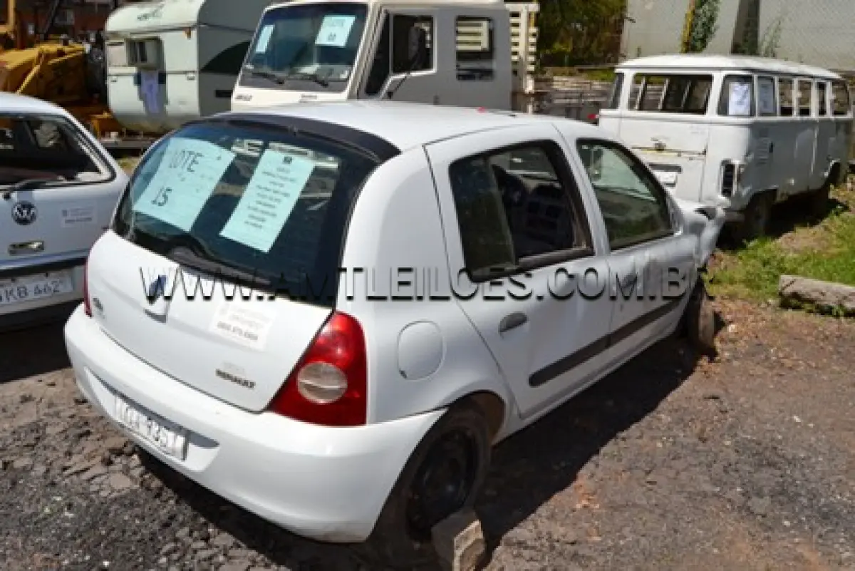 LOTE 015 - RENAULT/CLIO AUT. 1016 VH, ANO: 2007/2008, COR BRANCA, ÁLCOOL/GASOLINA, PLACA: IOI 9351
