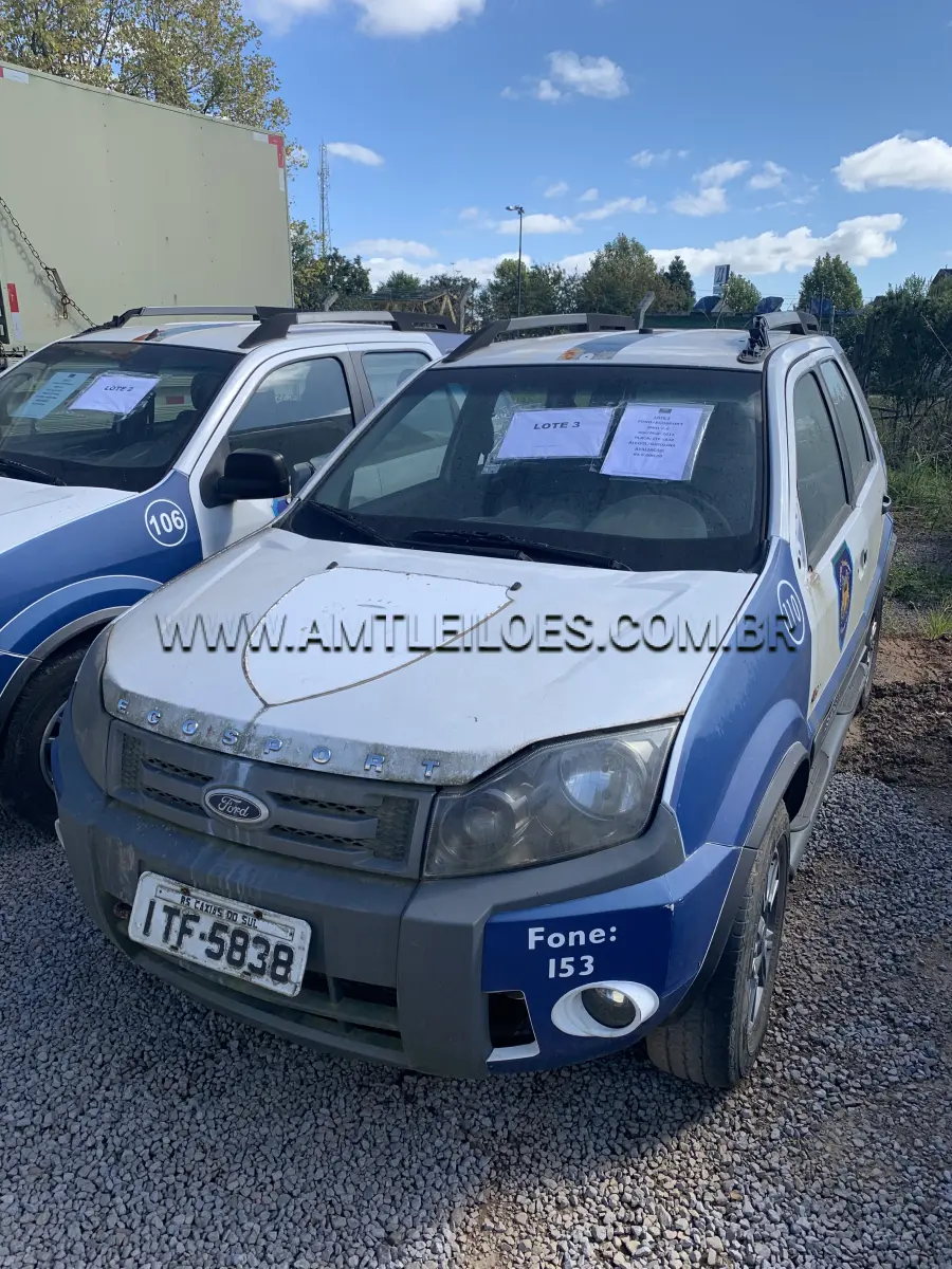 LOTE 003 - MARCA/MODELO: FORD/ ECOSPORT 4WD 2.0, PLACA: ITF 5838 CHASSI: 9BFZE65HXC8749393, FABRICAÇÃO/MODELO: 2012, COMBUSTÍVEL: ÁLCOOL/GASOLINA