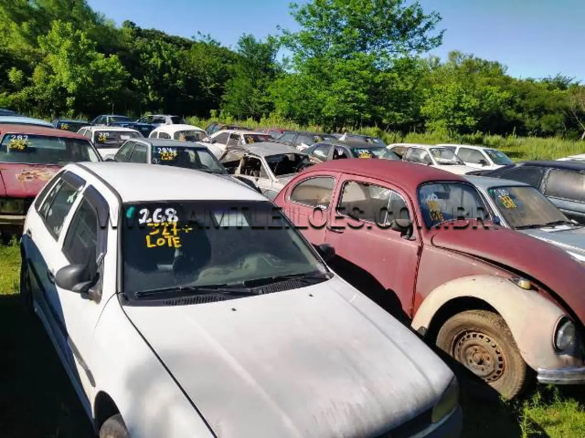 LOTE 327 - SUCATAS: GM/CHEVETTE, ANO: 1982/1982, PLACA: IBX2550; FORD/BELINA (+), ANO: 1979/1979, PLACA: ICS3212; FORD/VERONA LX (+), ANO: 1992/1992, PLACA: LKH5950; VW/GOL CL 1.6 MI (+), ANO: 1998/1999, PLACA: IIN0552; VW/PARATI S (+), ANO: 1985/1986, PLACA: IGI8998; VW/FUSCA 1500, ANO: 1975/1975, PLACA: ICT8349; FIAT/SIENA ELX (+), ANO: 2000/2000, PLACA: GYO6842