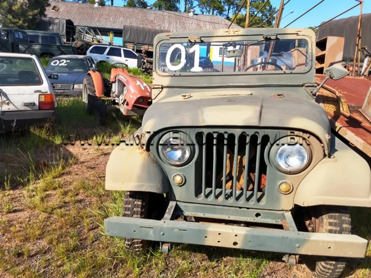 LOTE 001 - MARCA/MODELO: VIATURA DE TRANSPORTE NÃO ESPECIALIZADO/ JEEP FORD WILLYS CJ5, ¼ TON , 4X4; ANO: 1971; CHASSI: C52AB323868; PLACAS: Vtr Op; MOTOR: 411L124
