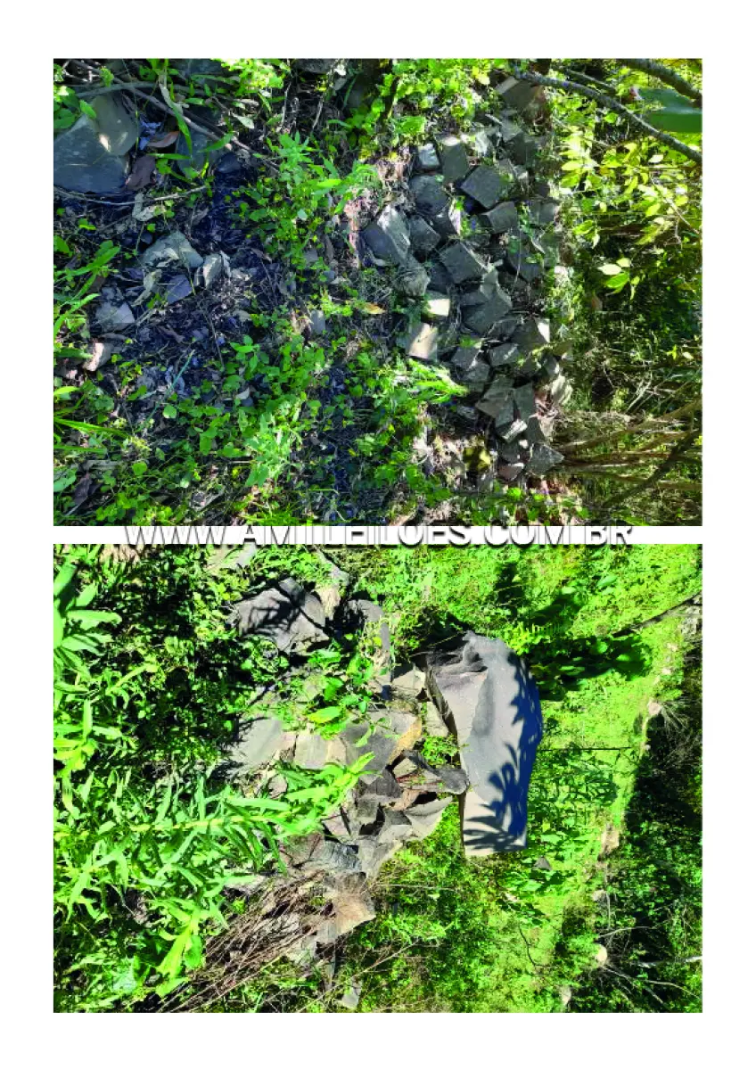 LOTE 019 - 1,32 metros cúbicos de pedras inteiras de diversos tamanhos e 16 metros cúbicos de pedras cortadas em paralelepípedos, Totalizando 17,32 metros metros cúbicos de pedras.