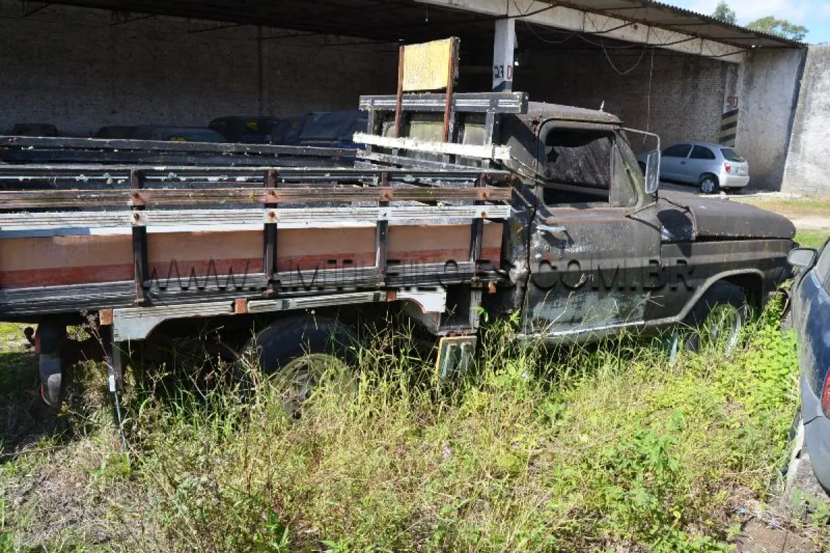 LOTE 005 - SUCATA: Espécie: CARGA / Marca: FORD / Modelo: F100 / Placa: IEE9477 / Ano fabricação: 1975 / Ano modelo: 1975 / Cor: PRETA / Chassi: LA7ARE55910 / Renavam: 576743860