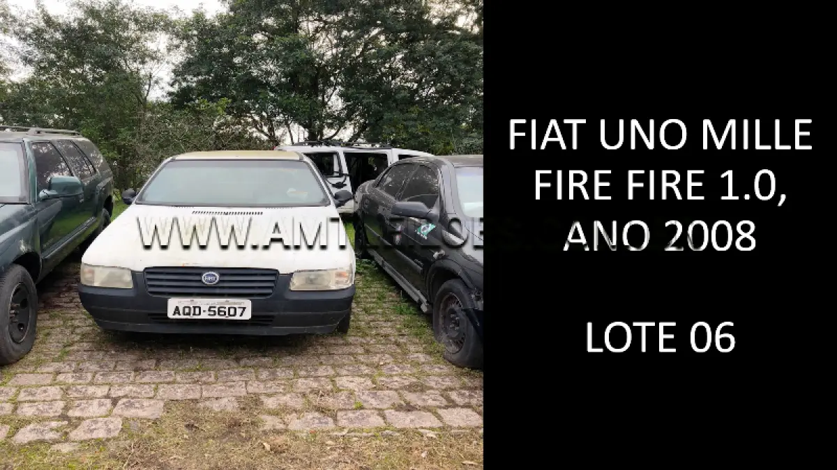 LOTE 006 - MARCA/MODELO: FIAT UNO MILLE FIRE FIRE 1.0, ANO: 2008