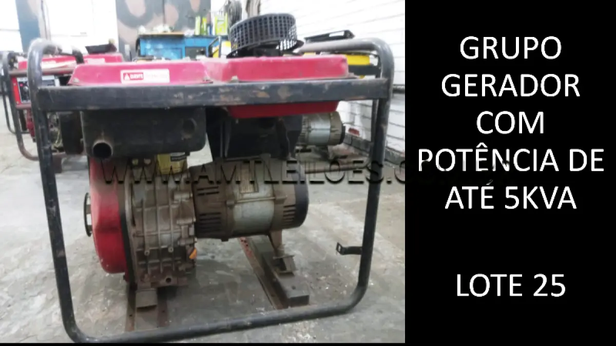 LOTE 025 - GRUPO GERADOR COM POTÊNCIA DE ATÉ 5 KVA
