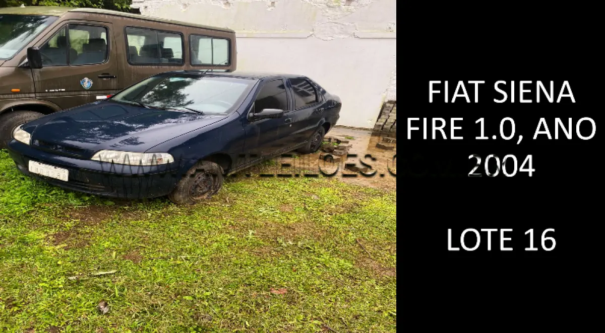 LOTE 016 - MARCA/MODELO: FIAT SIENA FIRE 1.0, ANO: 2004.