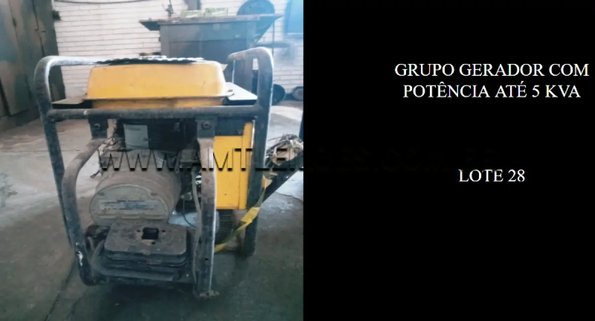 LOTE 028 - GRUPO GERADOR COM POTÊNCIA ATÉ 5 KVA