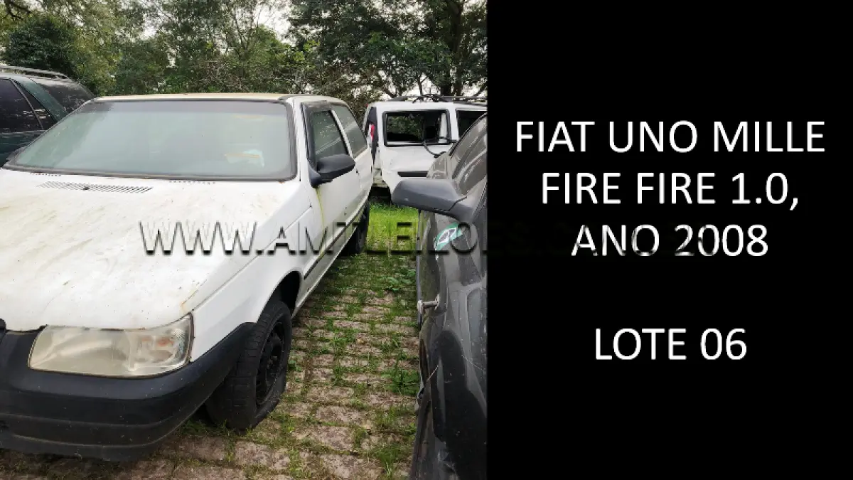 LOTE 006 - MARCA/MODELO: FIAT UNO MILLE FIRE FIRE 1.0, ANO: 2008