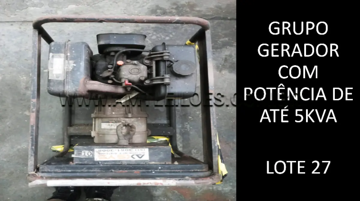 LOTE 027 - GRUPO GERADOR COM POTÊNCIA ATÉ 5 KVA