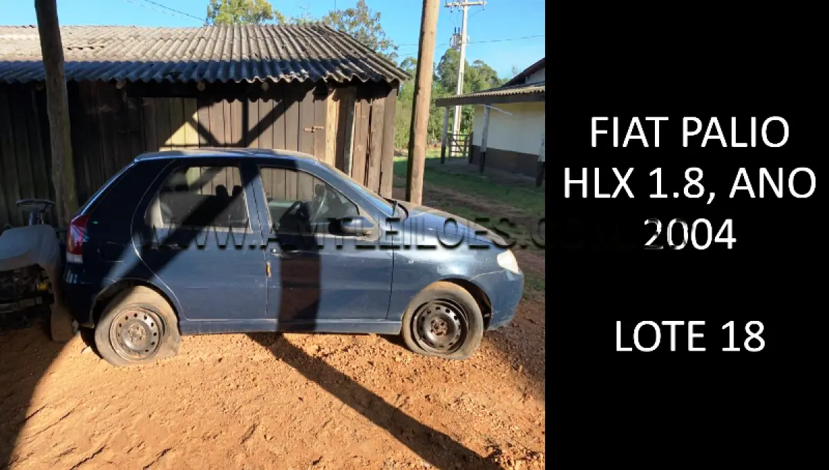 LOTE 018 - MARCA/MODELO: FIAT PALIO HLX 1.8, ANO: 2004.
