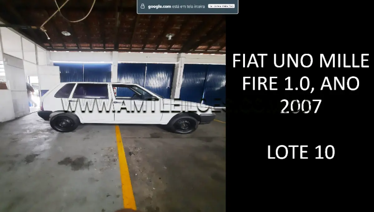 LOTE 010 - MARCA/MODELO: FIAT UNO MILLE FIRE 1.0, ANO: 2007.