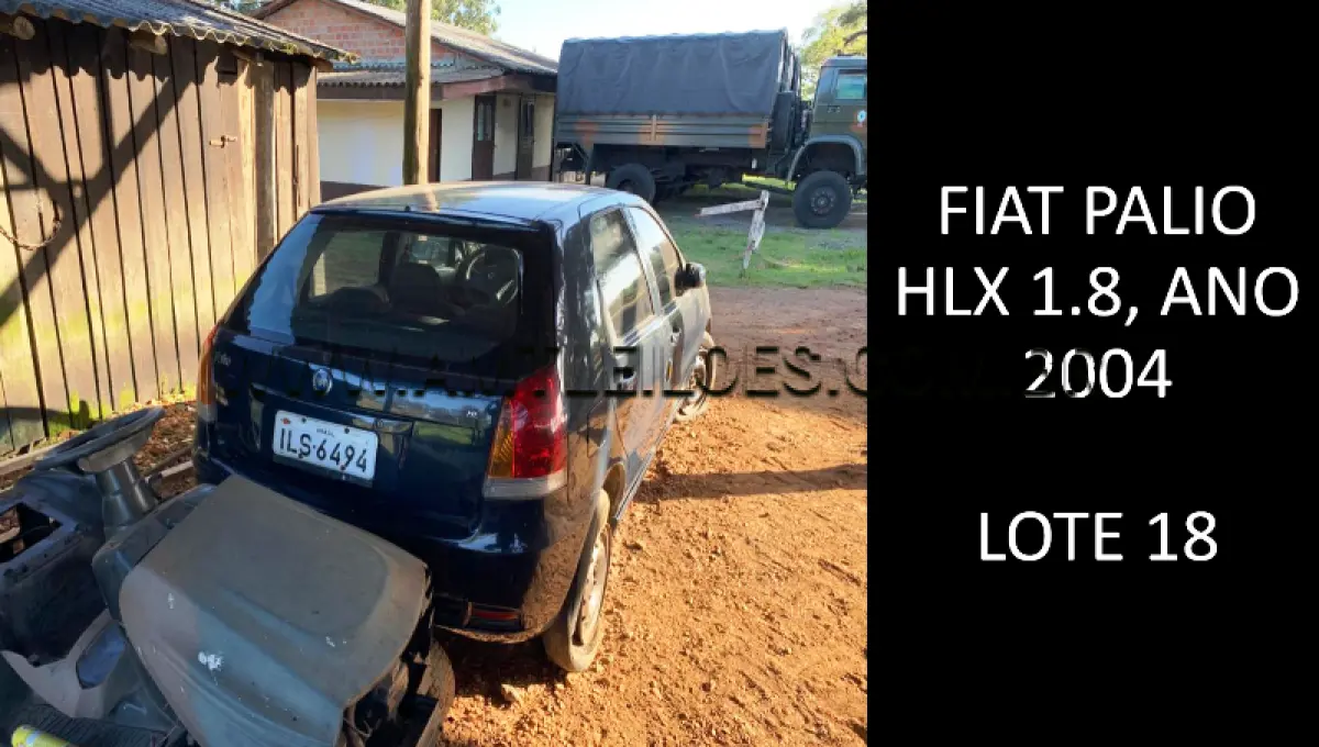 LOTE 018 - MARCA/MODELO: FIAT PALIO HLX 1.8, ANO: 2004.