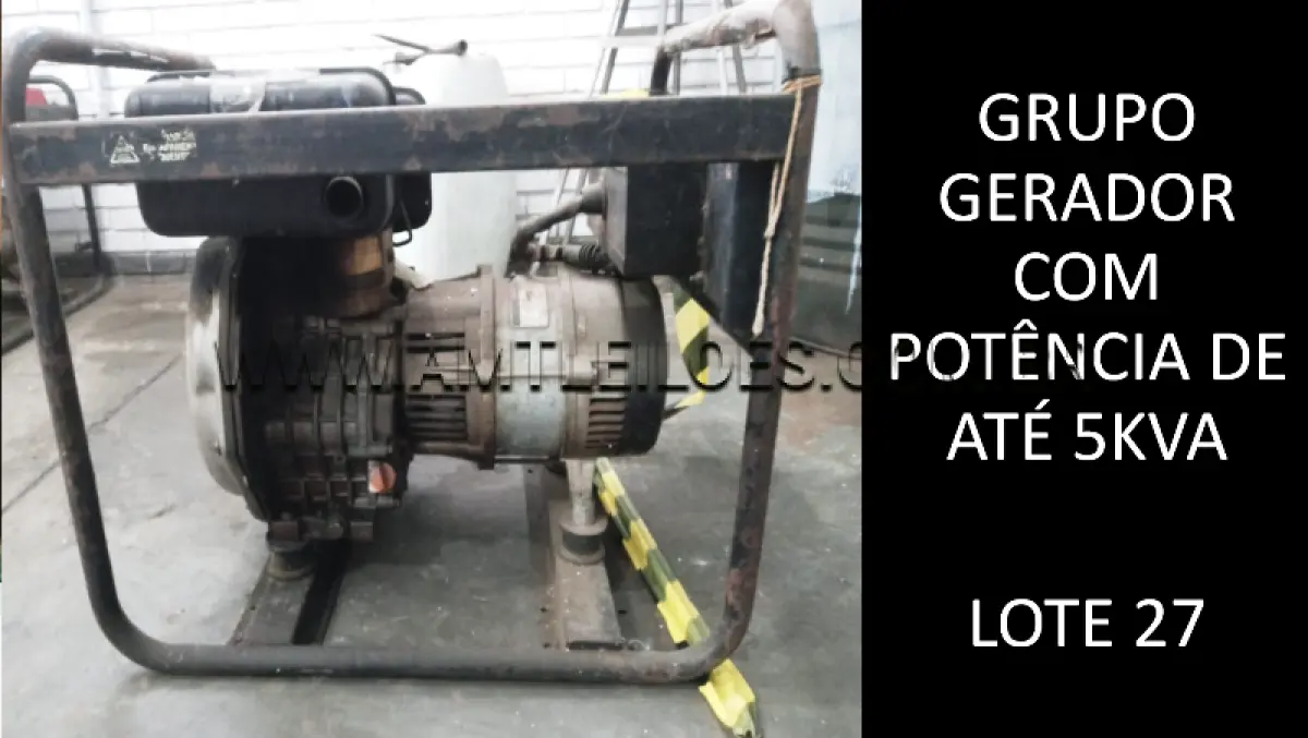 LOTE 027 - GRUPO GERADOR COM POTÊNCIA ATÉ 5 KVA