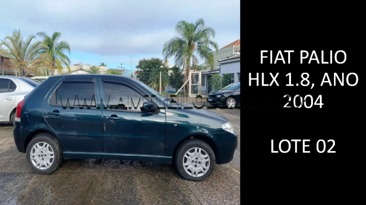 LOTE 002 - MARCA/MODELO: FIAT PALIO HLX 1.8, ANO: 2004.