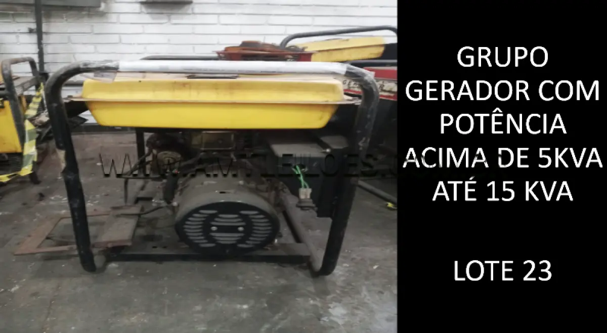 LOTE 023 - GRUPO GERADOR COM POTÊNCIA ACIMA DE 5 KVA ATÉ 15 KVA