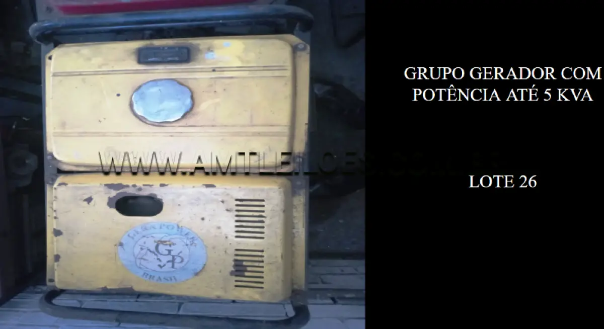 LOTE 026 - GRUPO GERADOR COM POTÊNCIA ATÉ 5 KVA