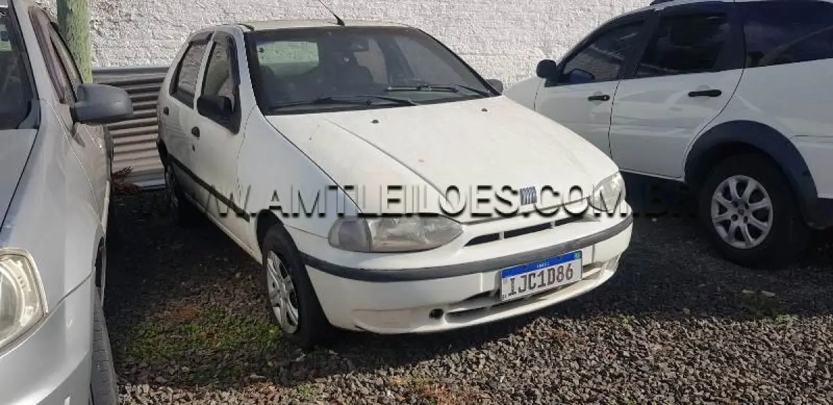 LOTE 012 - Espécie: AUTOMOVEL / Marca: FIAT / Modelo: PALIO EX / Placa: IJC1D86 / Ano fabricação: 1999 / Ano modelo: 1999 / Cor: BRANCA / Chassi: 9BD178296Y0923201 / Motor: 5790398 / Renavam: 00723038546