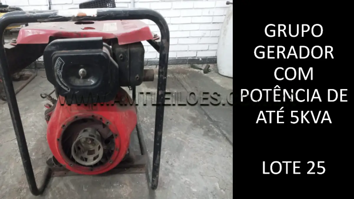 LOTE 025 - GRUPO GERADOR COM POTÊNCIA DE ATÉ 5 KVA