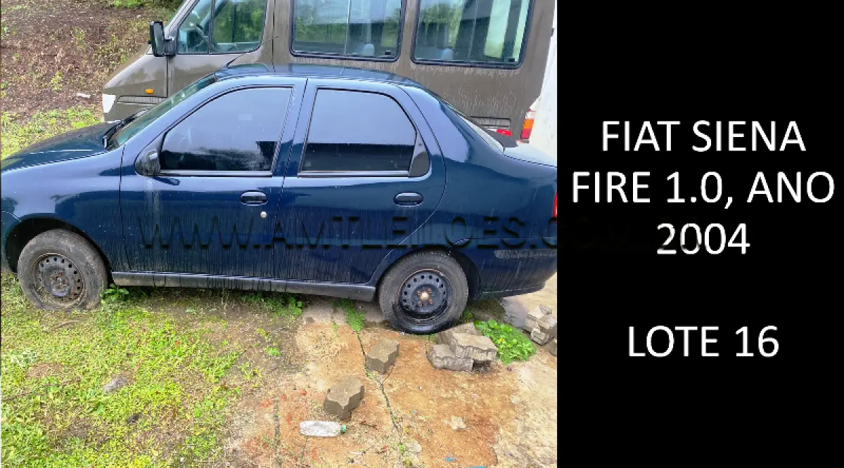 LOTE 016 - MARCA/MODELO: FIAT SIENA FIRE 1.0, ANO: 2004.